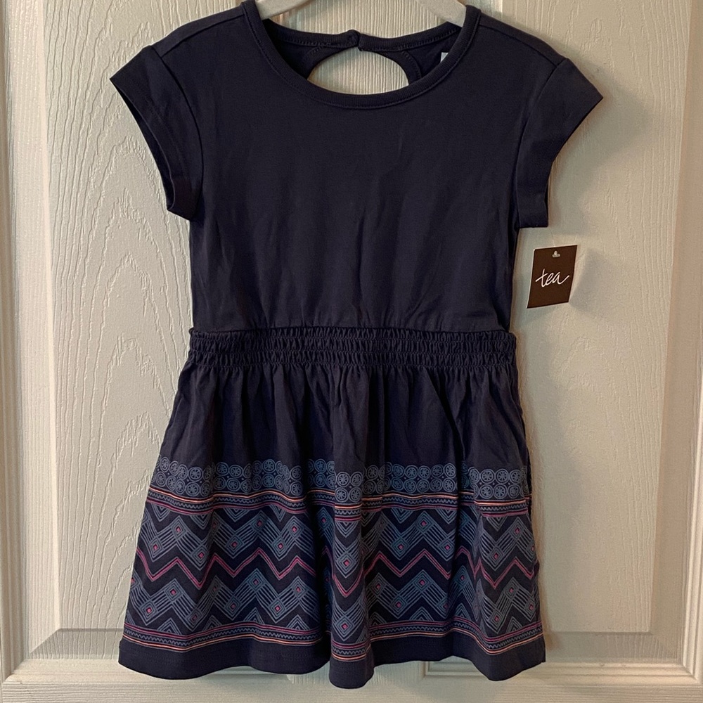 Tea Collection Navy and Pink Kids Dress